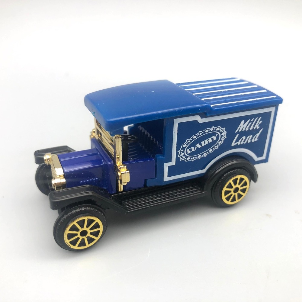 High Speed Diecast Milk Land Dairy Delivery Truck Blue Vintage Model 607-612